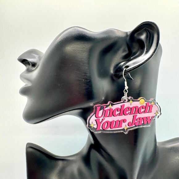 Unclench Your Jaw - Funny Earrings - Anxiety Earrings - Attitude Accessories - Picture 7 of 8
